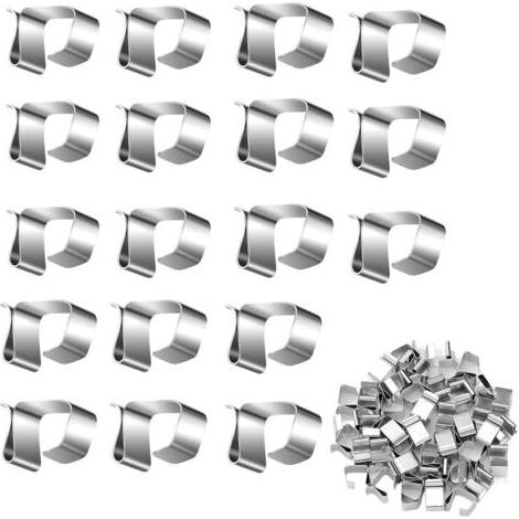 Dachrinnenhaken, 100 Stück Dachrinnenclips für Außenbeleuchtung, Metall-Dachrinnenhaken, Mini-Dachrinnenhaken für Weihnachtsbeleuchtung, Küche, Badezimmer, Garten (1/5)