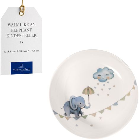 Assiette profonde pour enfants, en porcelaine, à soupe et à pâtes, Ø 18,5 cm, Lavable au lave-vaisselle, Compatible micro-ondes, Multicolore (1/5)