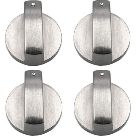 Boutons de commande pour cuisinière à gaz – Lot de 4 en métal brossé, compatibles avec verrous de sécurité