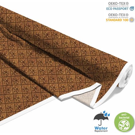 Outdoor dekostoffe oxford - Motiv Blumen in Holz geschnitzt (1/5)