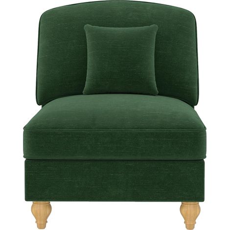 Canapé Windsor sans accoudoirs, en tissu chenille, avec 1 coussin - vert, un meuble de haute qualité (1/5)