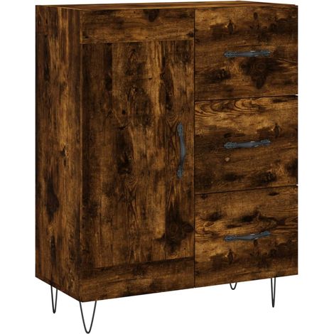 Aparador cómoda armario mueble de almacenaje organizador para cocina salón 69,5 x 34 x 90 cm madera de ingeniería marrón 020031037 (1/5)
