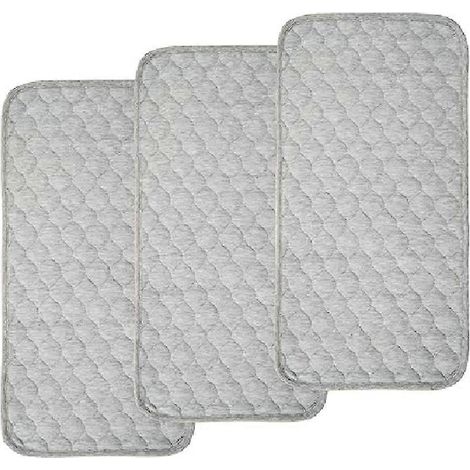 Alèses à langer matelassées en bambou, plus épaisses et imperméables, lot de 3, grises (1/5)