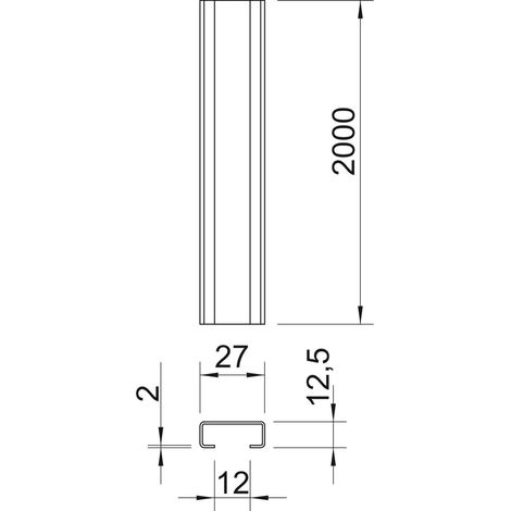 OBO Bettermann Profilschiene CL2712UP2000BK blank 2 Stk