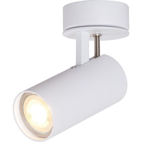 1 Spot LED GU10 5W 3000K Orientable Aluminium Blanc pour Salon Cuisine Chambre