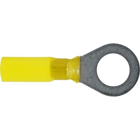 Crimp-Ösenverbinder, teilisoliert, gelb, 10 mm, 3–6 mm², 25 Stück