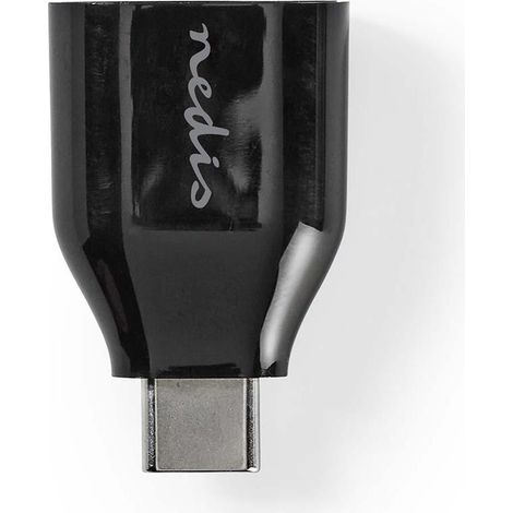 Adaptador usb c usb 32 generacion 1 usb c macho usb a hembra 5 gbps redondo niquelado negro caja