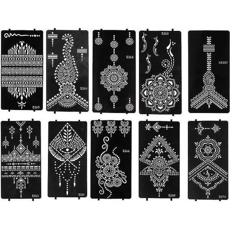 10 feuilles de pochoirs pour tatouages (1/3)