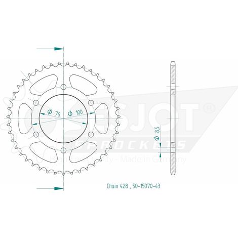 Couronne Esjot 43 dents (1/2)