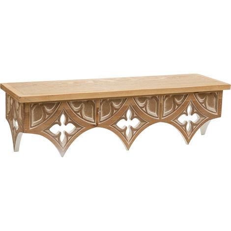 Repisa de madera marrón 60x18x17h cm (1/5)
