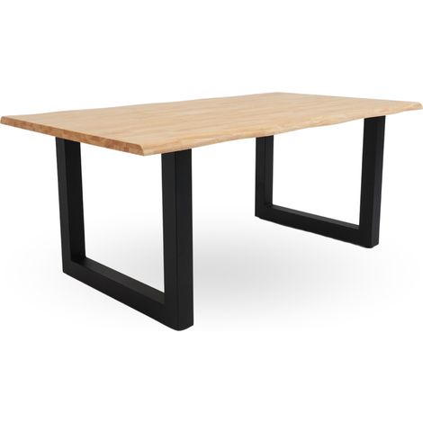 Home Heavenly® Mesa de Comedor, salón, industrial LIEV, mesa de diseño Moderno y Robusto, tablero en listones de madera con acab Medida : 180 X 100 cm (1/5)