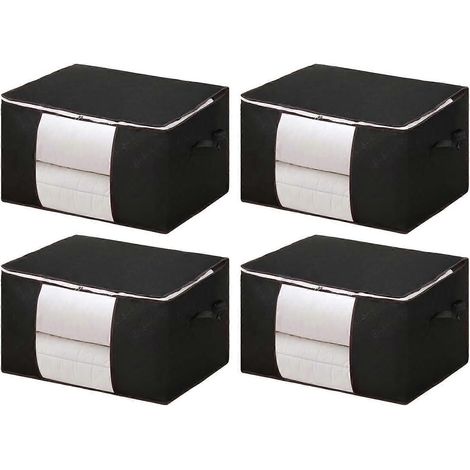 Sac de rangement pour vêtements, boîte de rangement pliable pour couvertures en tissu, organisateur de penderie avec fenêtre transparente