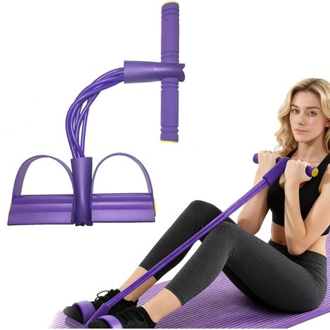 Bandes de Résistance avec Poignées, Élastique de Fitness à 6 Tubes, Bandes de Résistance pour l’Entraînement, Équipement de Fitness en Latex pour Bras, Jambes, Taille et Abdomen (1/5)