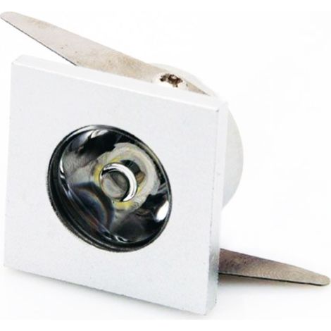 1W Faretto Incasso led Puntoluce 220V Quadrato Bianco 100lm Bianco Freddo