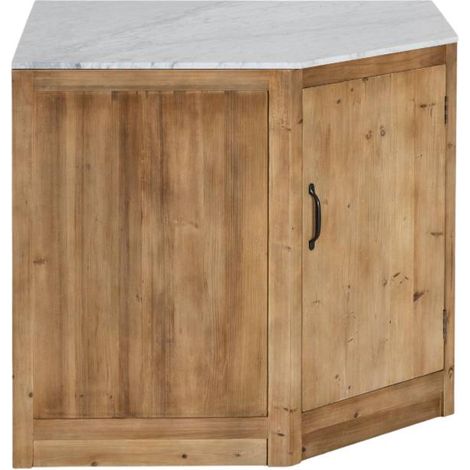 Made In Meubles – Meuble bas de cuisine en angle – Bois recyclé et métal – Dimensions 86x139x110 cm – Optimise l'espace de rangement (1/5)