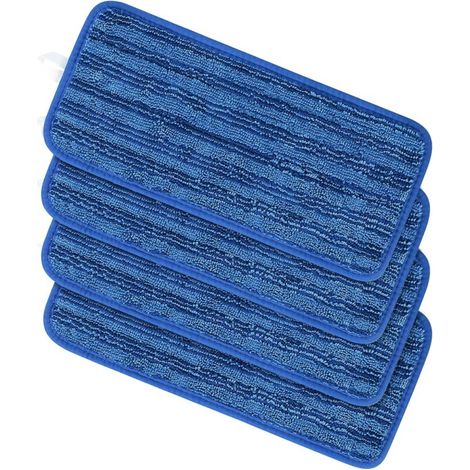 Lot de 4 lingettes réutilisables pour Swiffer WetJet, lingettes de rechange pour balai à franges Swiffer WetJet, balais en microfibre lavables pour le nettoyage des sols secs ou humides (4 pièces - bl