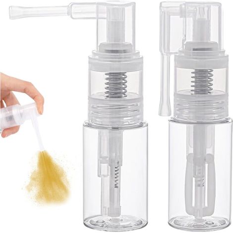 Lot de 2 pulvérisateurs à paillettes comestibles - 35 ml - Flacons pulvérisateurs vides polyvalents en plastique transparent pour gâteaux, scrapbooking, fabrication de cartes