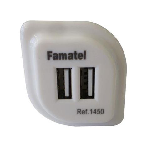 Adattatore USB bianco con uscita 5V 2.1A