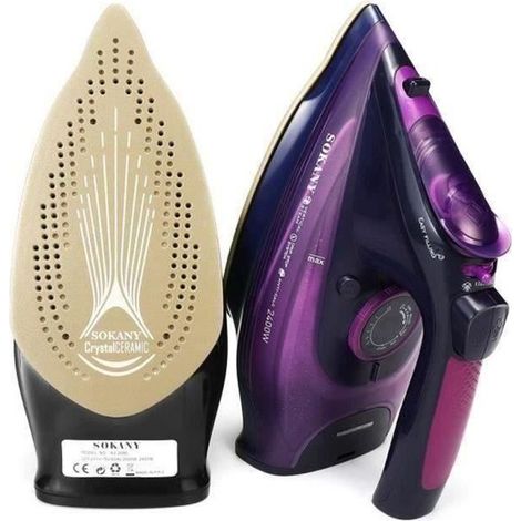 Fer à repasser vapeur sans fil 2400 W avec protection anti-gouttes et anticalcaire - Violet (1/4)