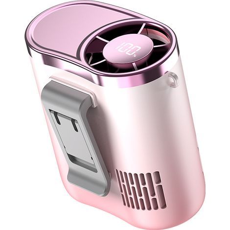 Silent, portable, high-speed miniature clip-on fan, ideal for outdoor use, sports, etc. Pink. (1/5)