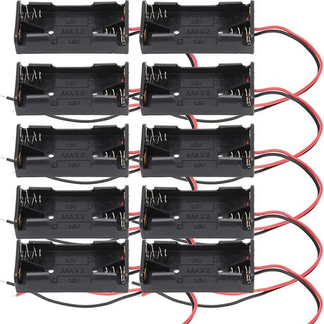 Lot de 10 Supports de Piles AAA avec Fil conducteur 2 Supports de Piles AAA 3 Supports de Piles AAA(2X AAA) (1/5)