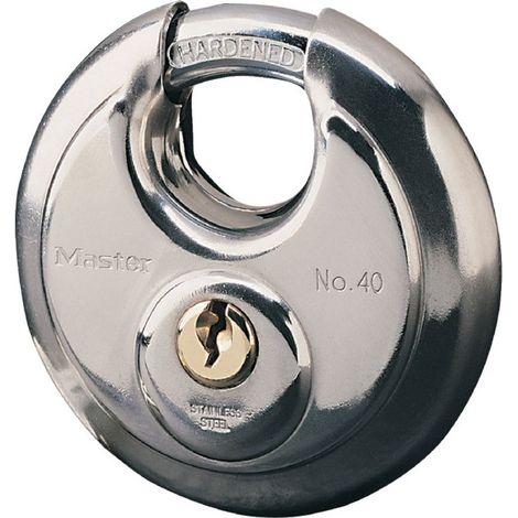 Master Lock 40EURD Cadenas disque Marin avec Clé, Gris, 9,6 x 7 x 2,8 cm