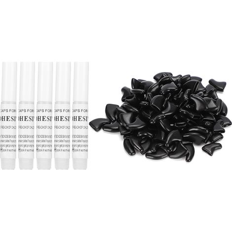 100 Protections Douces pour Griffes de Chat - Capuchons Anti-Rayures pour Chiens et Chats - Noir Taille XS (1/5)