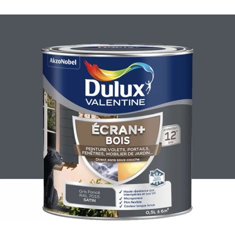 Peinture DULUX VALENTINE Ecran+ Bois Gris foncé 0,5 L (1/4)