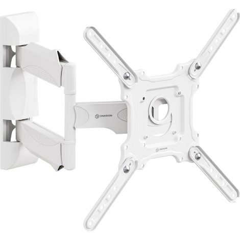 Support Mural TV pour 32-65 Pouces Poids de 35 kg, Bras Television Mural VESA 100x100-400x400, Support TV Mural Orientable, Fixation Tele Murale Inclinable, Accroche Tele Pivotant Blanc M4-W (1/5)