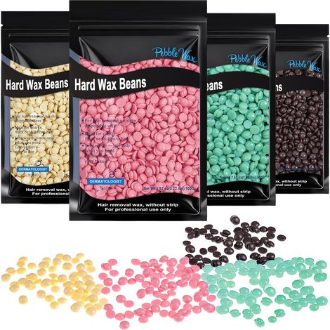 Perles de Cire, 400g Cire à Épiler sans Bandes,Brésilienne,F  Cire d'Épilation en Douceur,pour Homme Femme, Perles Cires Dures pour Bikini Visage Jambes Sourcils (1/5)