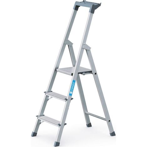 ZARGES Stufenstehleiter Aluufen 1seitig Plattform-H590mm 2.8kg eloxHolme (1/5)