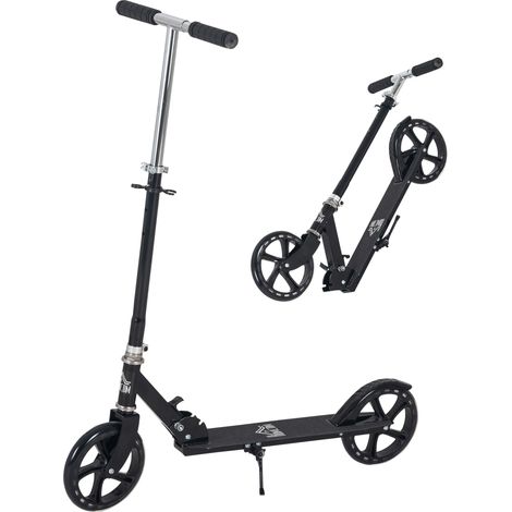 Patinete Plegable para Niños de 7-14 Años Scooter Infantil Manillar Ajustable en Altura de 4 Niveles con Freno 88x37x75-100 cm Negro (1/5)