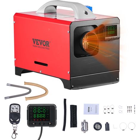 VEVOR Riscaldatore deAria Diesel, 8 kW DC12-24 V, Riscaldamento Rapido con Telecomando e Interruttore LCD Nero, Silenzioso, Annuncio Vocale, Funzione di Preriscaldamento per Camper, Camion