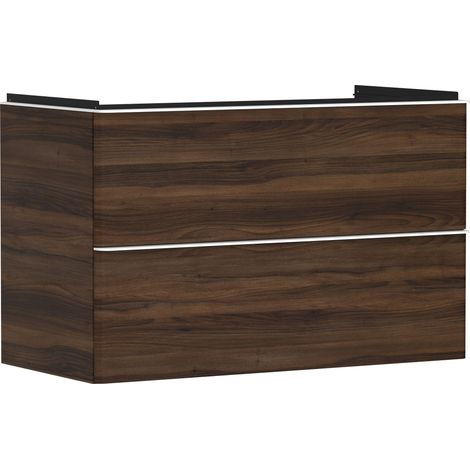 Hansgrohe Xelu Q - Mueble de lavabo, 63x98x50 cm, 2 cajones, nogal oscuro/blanco mate 54034700 (1/5)
