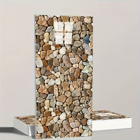 Set mit 10 Wandaufklebern in Marmor- und Keramikfliesenoptik, selbstklebende Tapete, wasserfest und feuchtigkeitsbeständig, 30 cm x 60 cm (1/5)