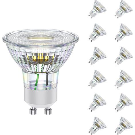 GU10 LED Warmweiss 2.4W Ersetzt 35W Halogen Leuchtmittel, 270 Lumen 2700K Birnen, Abstrahlwinkel 38° Spot, Nicht Dimmbar Ø50xH54mm Reflektor LED Spots 12er-Pack (1/5)