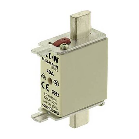 EATON 40 NHG000B INSERT DE SÉCURITÉ, BASSE TENSION, 40 A, AC 500 V, NH000, GL/GG, IEC, DOUBLE KENN DÉTECTEUR DE TENSION FÜHRENDE (1/3)