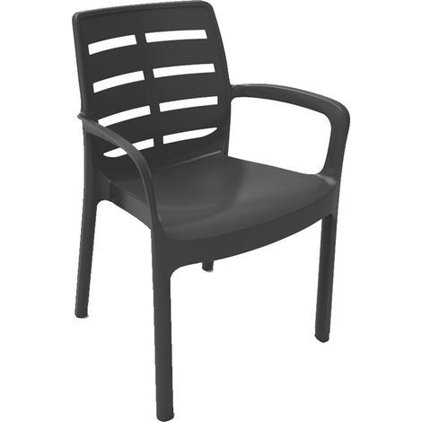 Silla apilable color: negro 60,5x54x82cm modelo: borneo progarden. (1/5)