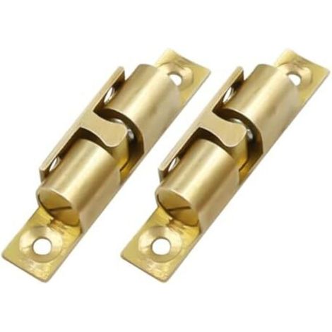 Gold-Plated Copper Ball Latch for Cabinet and Cupboard Doors, 2 Pieces, Secure and Almost Invisible, Keeps Doors Firmly Closed