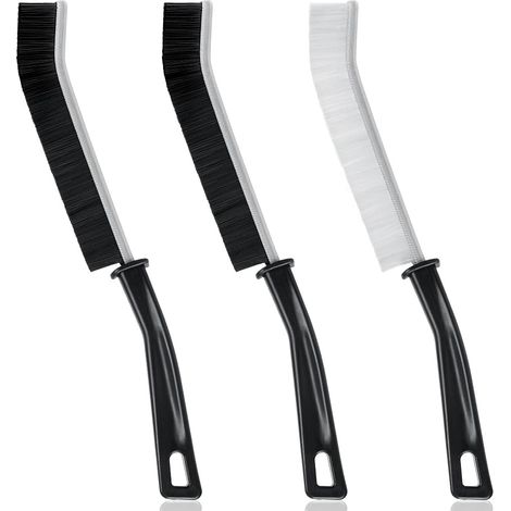 Lot de 3 brosses de nettoyage à poils durs à long manche pour cuisine, salle de bain, toilettes, rainures de carrelage, fenêtres, portes (1/5)