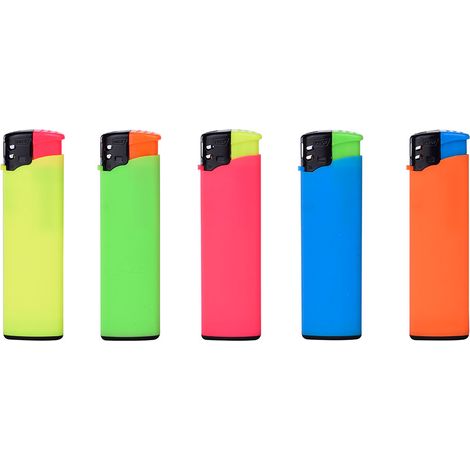 50 Encendedores electrónicos Rubber Touch Colores surtidos Euro/u