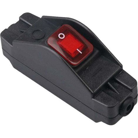 Interrupteur étanche IP65 noir 30A 220V – Mécanisme robuste en PA66 – Indicateur LED – Dimensions 11,4 x 3,5 cm (1/4)