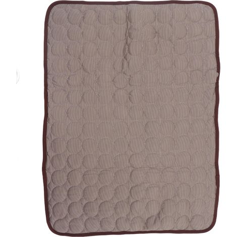 Tapis rafraîchissant pour animaux de compagnie, respirant, pliable et réutilisable, coussin d'été auto-rafraîchissant pour chiens et chats, taille L, marron (1/5)
