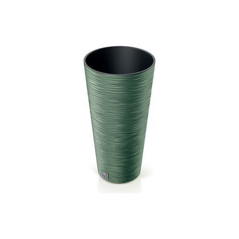 MACETERO COLOR VERDE TIERRA, CON DEPÓSITO, COLECCIÓN FURU, DE 25 X 25 X 48 CM, CAPACIDAD DE 7,5 L.
