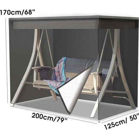 Telo di copertura con cerniera per amaca/altalena a 3 posti, 210D, protezione per mobili da giardino e da patio. (1/3)