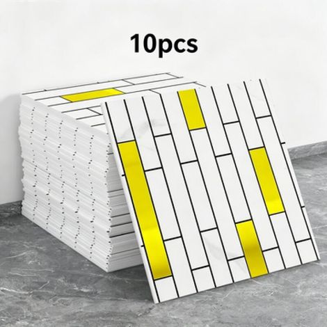 10 láminas de papel pintado autoadhesivo que imitan azulejos de cerámica (efecto cerámico, dimensiones: 30 x 30 x 0,3 cm) (1/5)