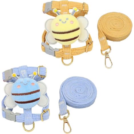 Harnais et Laisse pour Chat avec Motif Abeille Mignonne Ensemble Confortable et Réglable pour Promenade (1/5)