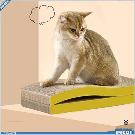 Ashata Tapis à gratter pour chat Tapis Griffoir Pour Chat Portable Résistant Aux Rayures Ondulé Grand Format animalerie transport (1/5)