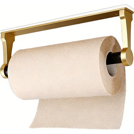 [NUNCA USADO] Portarrollos de cocina sin taladrar, de aleación de aluminio, autoadhesivo, para cocina, baño y sala de estar.