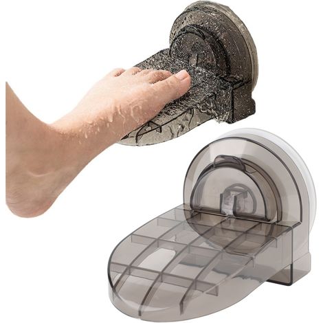 Pédale de douche à ventouse murale pour salle de bain, dispositif d'aide à la marche pour les jambes, idéal pour les femmes enceintes et les personnes âgées - Noir semi-transparent (1/5)